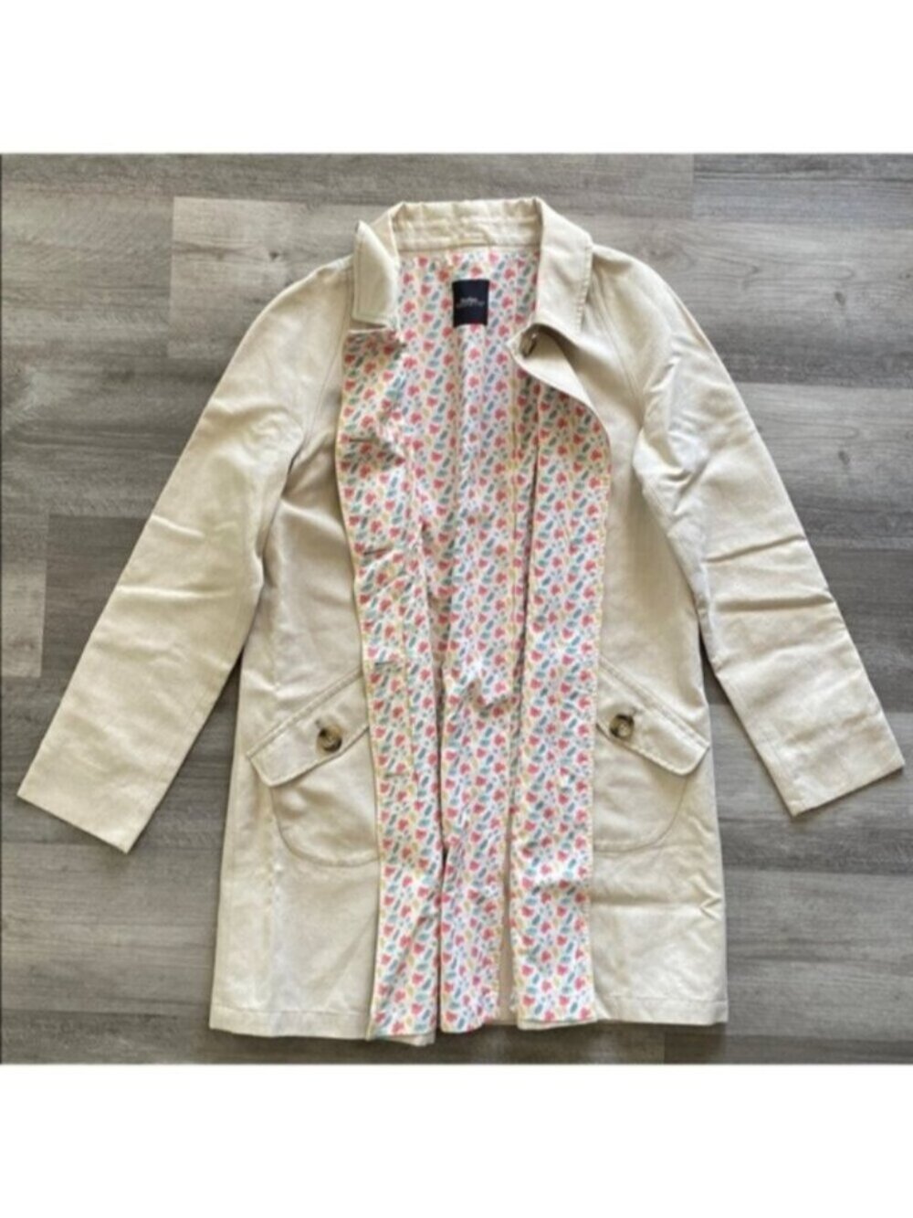 MaxMara Weekend Line Jacket Coat Linen Barn Utility Field Chore Cream Beige Sz 8